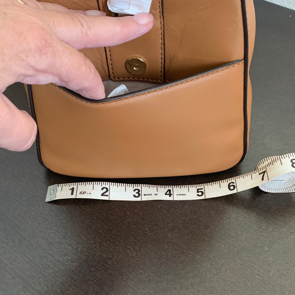 Michael Kors Brown Satchel with Gold Floral Details - Picture 4 of 16